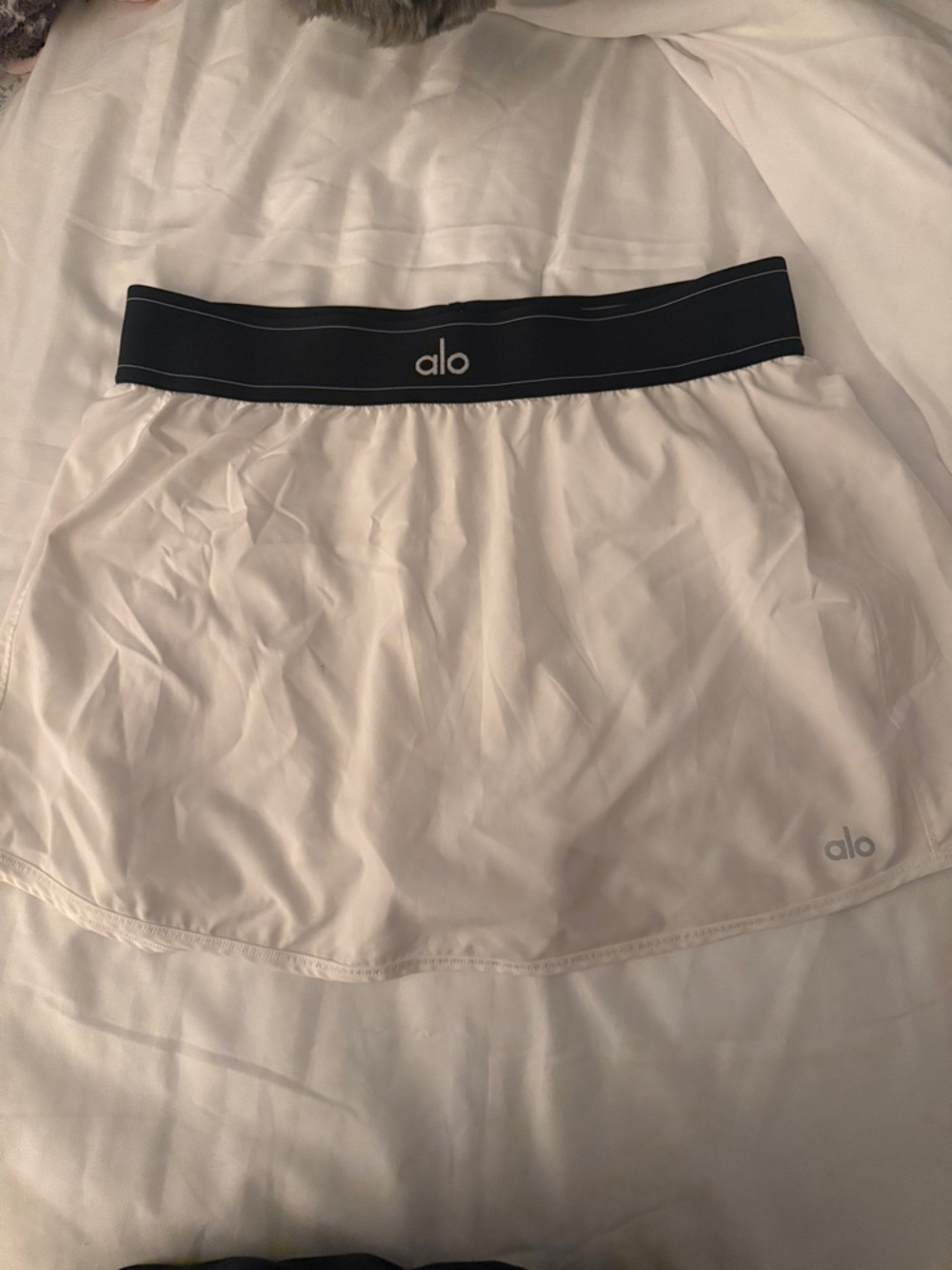 ALO Yoga White Skirt with Black Waistband